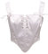 Bslingerie Corsetto vintage in raso con lacci, top corto per feste e discoteca, bianco, M