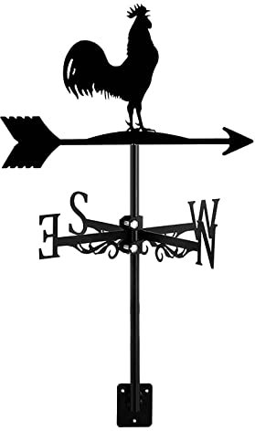 Zunedhys Girouette avec poules, piquet de jardin, girouette, indicateur de direction du vent, coq et coq