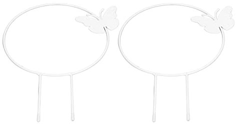 Treillis de Jardin en Fer, Treillis d'escalade Universel pour Jardin de Papillons Durable 2 Pièces Robustes et Faciles à Insérer pour Les Fleurs de Vignes Grimpantes en Pot Décoratives (Rond)