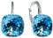 Damen Hängen Ohrringe Silber 925 mit Marken Kristalle Zirkonia - Schmuck Echt Silberne Hängende Ohrhanger für Frauen und Mädchen - Hängeohrringe Ideal Geschenk (Aquamarine)