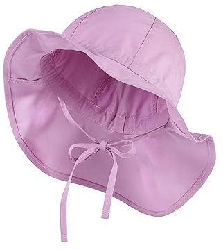 Sterntaler Baby Sonnenhut mit Bindeband - Mädchen Babyhut UV -Sonnenschutz 50+ - Sonnenhut aus Bio -Popeline - Schirmmütze mit Nacken Sonnenschutz bietet optimalen Sonnenschutz - blütenrosa, 43