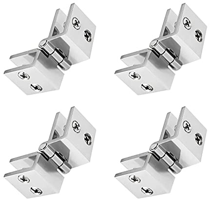 METALLIXITY 4Stk Glas Tür Scharnier 5mm-8mm Glas Dicke 180° Badezimmer Tor | Glas Scharnier Klemme, Für Weinschrank Display Schrank