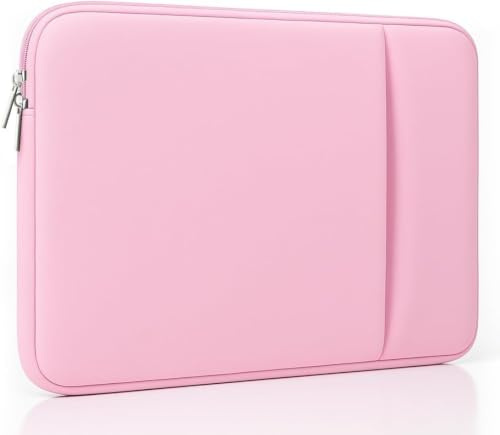 MasiBloom Laptop Sleeve Case for 2026 MacBook Neo 13 Inches | A18 Pro Chip, 2 Pockets, 2 Zipper, Cable Organizer, Portable Bag Accessories (Blush Pink)