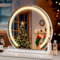 S'AFIELINA Hollywood Spiegel mit Beleuchtung 58,2 × 60 × 12 cm (H × B × T) Touch-Steuerung Schminkspiegel mit Beleuchtung Dimmbar 3 Farbtemperatur LED Kosmetikspiegel Halbkreis 360° Drehbar, Weiß