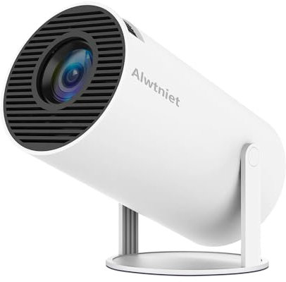 Android 11 Mini Projector, Portable 4K 1080P Full HD, Smart WiFi6 BT5.0 Auto Correction, Rotatable Outdoor Projector for Phone/TV Stick/Laptop (White)