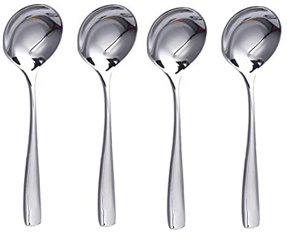 Bulk Spoons Set Net Celebrity Spoon Household 304 Stainless Steel Eating and Drinking Spoon Big Spoon Creative Cute Long Handle Dessert Spoon Spoon 4 Sticks Spoons for Eating (B)