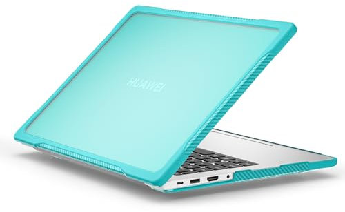 ZORSOME Per Huawei MateBook D14 2024 MDG-24/D14 SE 2024 Heavy Duty Robusto Full Antiurto Caso Doppio Strato Laptop Trasparente Custodia rigida con Telaio in TPU, Blu Cielo