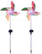 Gioche di Pin per Cortile e Giardino, 2 PCS da 28,3 Pollici di filatori del Vento Solare Luce, roweli a LED Rimovibili con palo, mulini a Vento per Giardino Patio per Il Vento Spinner