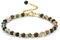 ADRAMATA Bracciale Donna Bracciale Pietre Naturali 5MM Bracciale Perline in Acciaio Inossidabile 3MM Braccialetti Placcati Oro Bracciale Boho in Cristallo Bracciali Donna con Confezione Regalo