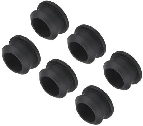 QUARKZMAN Silikonstopfen Silikon Lochstopfen Gummistopfen Blindstopfen Flacher Typ Rund Stopfen Abdeckstopfen für Küchen Gummischotts, Dichtungsstopfen, 16 mm Durchmesser, Schwarz, 6 Stück