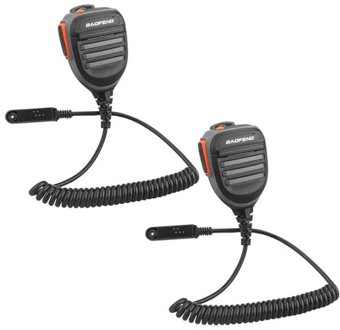 BAOFENG Waterproof Microphone,Handheld Remote Shoulder Speaker walkie talkie mic for UV-9R Plus UV-9RPRO UV-9G GMRS-9R UV-XR GT-3WP BF-A58 BF-9700 R760 Waterproof Two Way radio mic (Grey*2 pack)