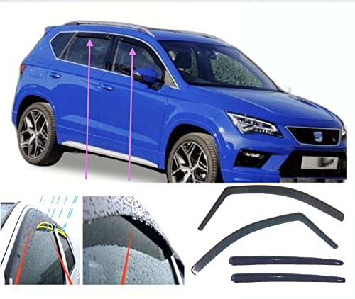 AC WOW 4x Windabweiser für Seat Ateca für Cupra Ateca 2016 2017 2018 2019 2020 2021 2022 2023 2024