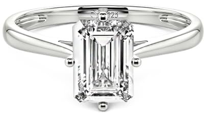 Jeulia 1ct Moissanit Diamant Ring S925 Sterling Silber Verlobungsring Ewigkeitsringe Eheringe Engagement Ring Für Damen Mädchen für Geburtstag, Weihnachten, Valentinstag