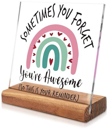 WakiHong Placa Decorativa De Acrílico Regalos Placa Acrílica Regalosregalos inspiradores con Base de Madera para Mejor Amiga,Hermanas,Colegas,Esposa,Mamá,Decoración,Amistad.