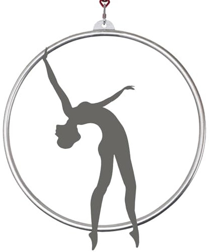 Quixnova 90 cm Aerial Hoop Set, Single Point Circus Aerial Equipment Yoga Hoop, Aerial Yoga Hoop aus Edelstahl für die Fitness zu Hause – 2,5 cm Rohrdurchmesser