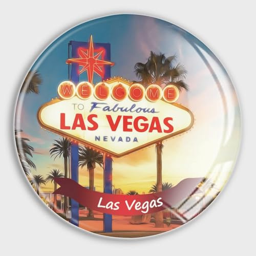 Las Vegas Kühlschrankmagnete für Kühlschrank, Stadtgebäude, Stadtbild, Landschaft, Glas, kleine Magnete, runde Magnete für Kühlschrank, Schule, Zuhause, Küche, Büro, Klasse, Whiteboards, Schließfach