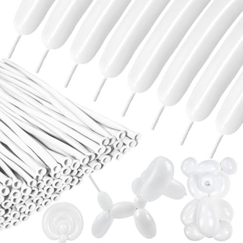 Weiße Modellierballons 100 Stück 260Q Lange Verdrehung Ballon Latex Magische Ballons für Party Geburtstag Hochzeit Clown Dekorationen