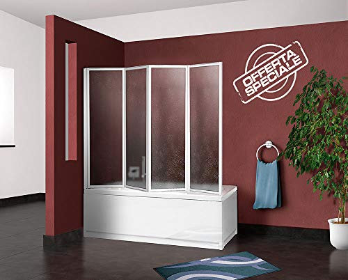 Box parete vasca reversibile e pieghevole, 4 ante