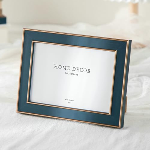 Ayoiow Bilderrahmen 30x21 cm Blau Mdf Harzglas Photo Frame für Büros Fotorahmen Tisch