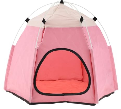 CAPASTEC Katzenzelt, faltbares Kätzchenhaus, Katzenschutz, Nest Kleines Hundehaus, Kätzchenhöhle für drinnen und draußen, Haustierzelt für kleine Katzen und Hunde, Pink