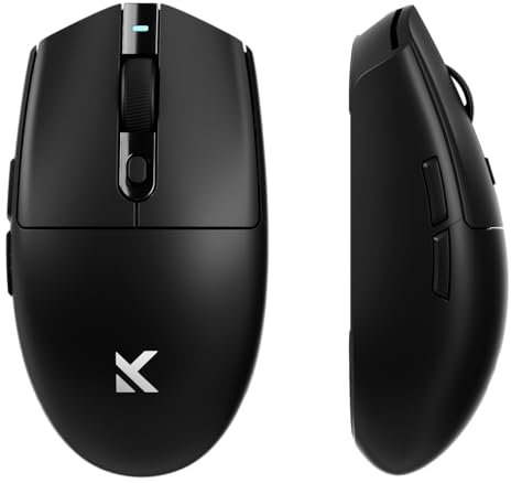 MCHOSE G3 Ultra Leggero Gamer Mouse 64 g, 26 000 DPI, 8 000 Hz Polling Rate, 650 IPS, 8 Pulsanti Programmabili, Mouse da Gioco Wireless/Cablato/BT 5.0/2.4 Ghz, Batteria 170 h, PC e Mac - Nero