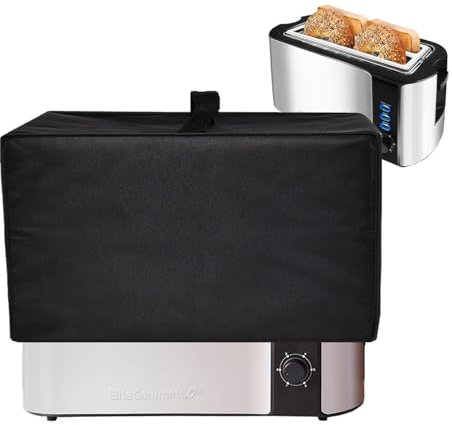 Toaster Cover Heavy Duty Heat-Resistant Waterproof Protective Cover Case Compatible with Mueller UltraToast Toaster 4 Slice MT-110ss/Elite Gourmet ECT-3100 Long Slot 4 SliceToaster (Black)