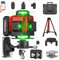 Vahlbeste Nivel Laser con Tripode,Nivel Laser Autonivelante 360 Grados con 2x4800mAh Batería & Indicador LED,Nivelador Laser 4 x 360 °, 4D 16 Líneas Laser Verde/APP/Control Remoto/IP54 Resistente Agua