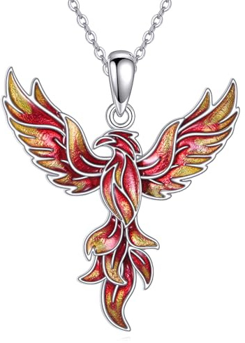 CUPENDA Phönix Halskette S925 Sterling Silber aufsteigender Phönix Anhänger Schmuckgeschenke für Frauen