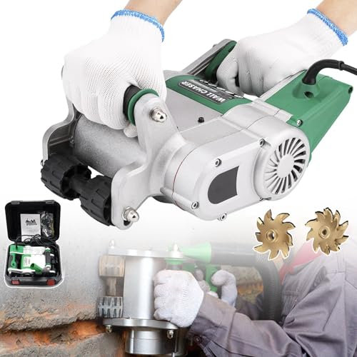 Rainureuse murale électrique suspendue, rainureuse murale sans poussière 1100 W, machine de découpe de murs en béton, réglage de la profondeur de rainurage 20-30 mm, lames en alliage 25 mm + 35 mm