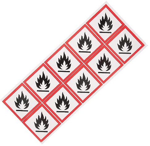 Gadpiparty 1 Blatt Flammende Flüssigkeit Warnschild Selbstklebender Aufkleber zur Kennzeichnung Gefährlicher Stoffe für Effektive Brandschutzmaßnahmen und Öffentlichen Einrichtungen