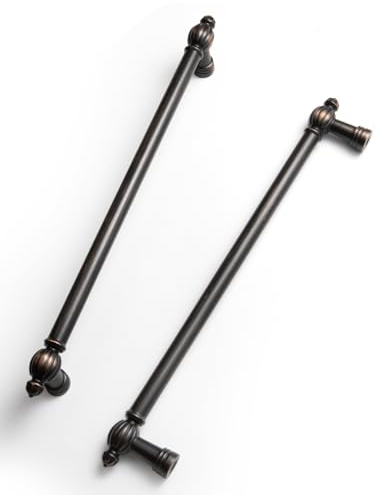 BEILEIOU Öl Rieb Bronze-Zinklegierung Schrankgriffe – 192mm Lochabstand Klassische Vintage Schubladengriffe, für Küchenschränke Bad Schränke & Kommode Griffe (5, Öl Rieb Bronze, 192mm)