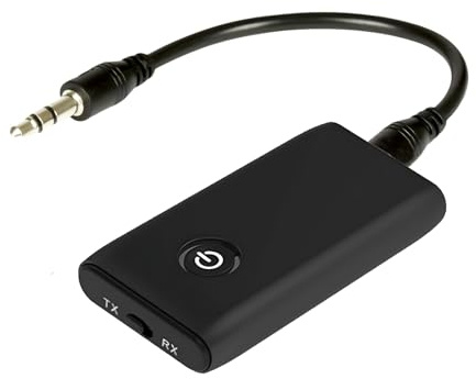 Bluetooth 5.0 Transmitter and Receiver 2-in-1, Wireless 3.5mm Audio Adapter for TV, PC, Car, Headphones, Speaker, Low Latency Bluetooth Adapter for Home, Travel, Drivers, and Gamers