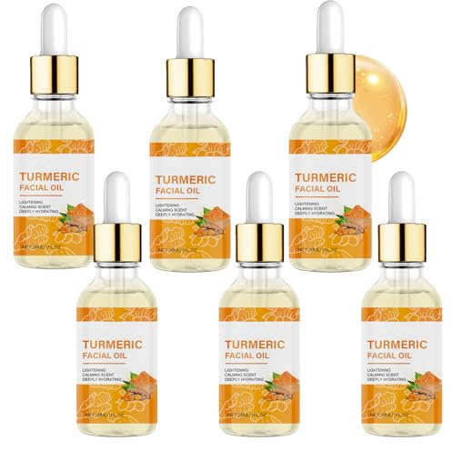 Turmeric Oil Facial Serum, Natural Turmeric Oil, Improves Dullness, Diminishes Spots, Deeply Moisturises, Bright Skin, Smooth Anti-Wrinkle Fine Lines, Improve Skin Tone, For All Skin Types (4pcs)