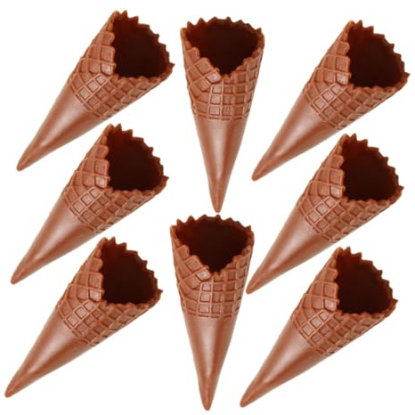 Künstliche Eiswaffelmodelle 8 Stück PVC Kaffee für Display | Flexibel, Pflegeleicht, Cabinet Deko und Modellpräsentation, Kleiner Lebensmittelspielzeug als Bastelzubehör
