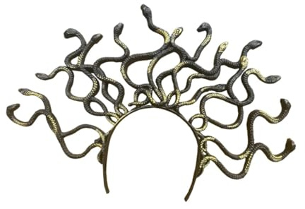 LeeQinersw Serre-tête serpent Medusa pour cosplay, mascarade, anniversaire, or Noir