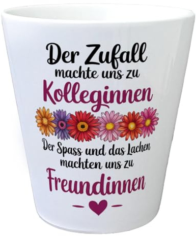 speecheese Beste Kollegin Blumentopf mit Spruch Nicht nur Kolleginnen sondern Freundinnen lustiger Pflanzentopf als Dankeschön Geschenk für Büro