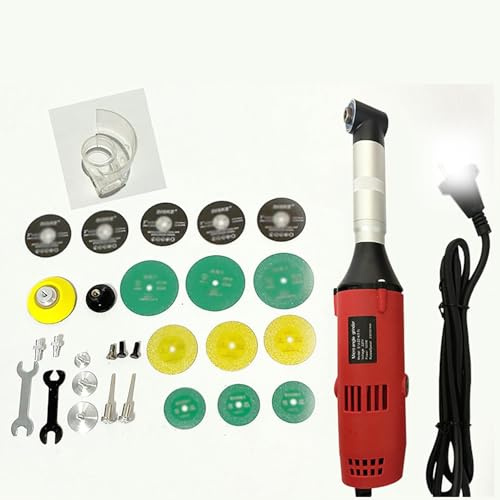 Macchina portatile per la pulizia delle fughe delle piastrelle da 500 W, macchina elettrica per la pulizia delle fughe delle piastrelle a 90°, velocità: 20000 giri/min, regolazione a 6 velocità, presa