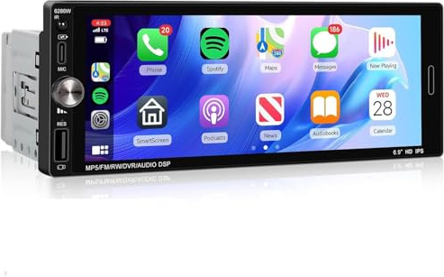 6.9 Android Auto Radio GPS Navigator Carplay Fit for VW Transporter Caravelle Multivan T4 IV MK4 IV 4 Kasten Bus Pritsche/Fahrgestell mit BT FM USB TPMS Steer Wheel Control Pip Mirror Link