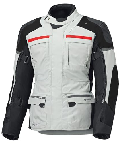 Held Carese 3 Top Motorrad Jacke Herren - Schutzklasse AA, EN 17092 zertifiziert - D3O Level 2 Protektorenjacke - Gore-Tex Membrane 100% wasserdicht, winddicht, atmungsaktiv - Grau-Schw - Größe 5XL