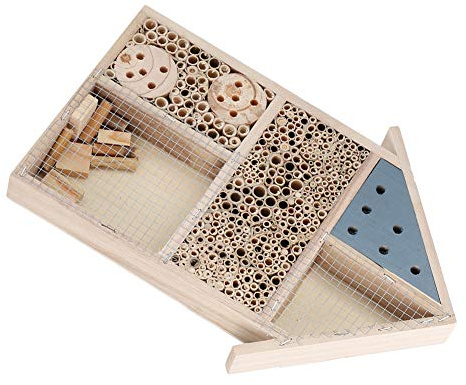 LUCKDANO Bee House Lady Holzinsekten-Bienenhaus – Hochwertiges Insektenhaus aus Holz, das Bienen und Andere Nützliche Insekten Anzieht, Perfekt für die Gartendekoration