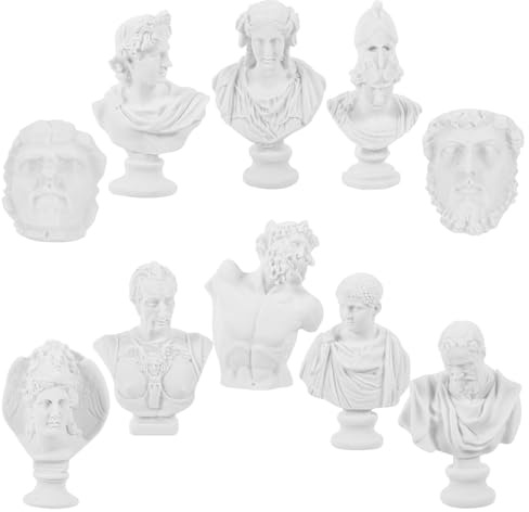 NUSITOU 10piezas Mini de Escayola para Pintar Figuras Decorativas Creativas para Hogar y Estudio de Estatuillas Pequeñas para Maquetas y Artística