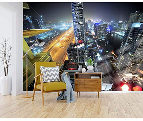 Startonight Mural Wall Art photo wallpaper Décor Above the City Lights Large 8 Feet 4-inch By 12-feet Wall Mural for Living Room or Bedroom