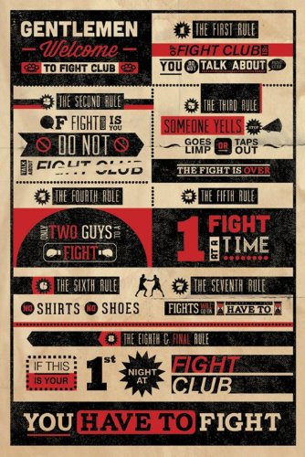Fight Club – Regeln – Rules – 61 x 91.5 cm zeigt/Poster