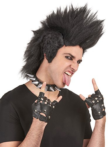 Schwarze Punk Perücke für Männer - Schwarz
