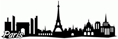 Samunshi® Paris City Skyline Aufkleber Sticker Autoaufkleber Gedruckt - 15x5cm schwarz