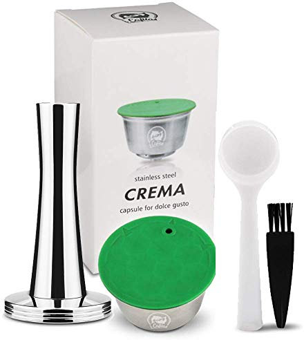 i Cafilas Capsule de café réutilisable en acier inoxydable pour Dolce Gusto avec 1 tamper