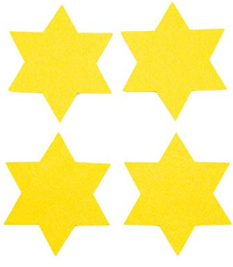 Oblique-Unique® Filzuntersetzer in Sternenform 4er Pack - Dekorativ, robust und hochwertig - Weihnachten (Gelb)