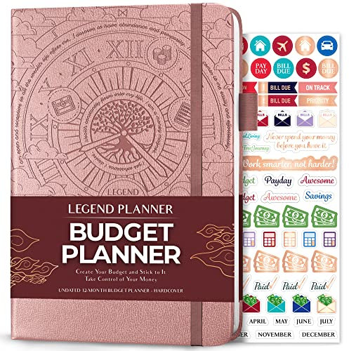 Legend Budget Planner – Financial Organizer Book. Money Account & Expense Tracker Notebook Journal for Household Monthly Budgeting (Rose Gold, Debossed)