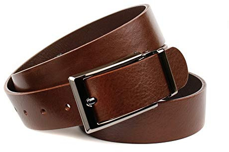 Anthoni Crown Herren Ledergürtel Gürtel, Dunkelbraun, 105