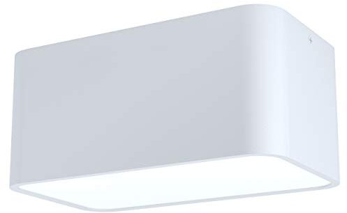 EGLO Deckenlampe Grimasola, 2 flammige Aufbauleuchte aus Aluminium, Stahl und Kunststoff, Deckenleuchte in Weiß, Aufbaulampe mit E27 Fassung, L 24 cm